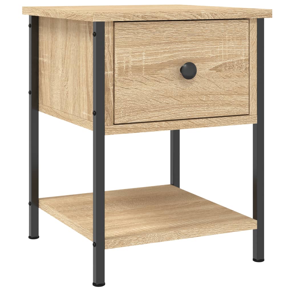 vidaXL Mesa cabeceira 34x35,5x45 cm derivados madeira carvalho sonoma
