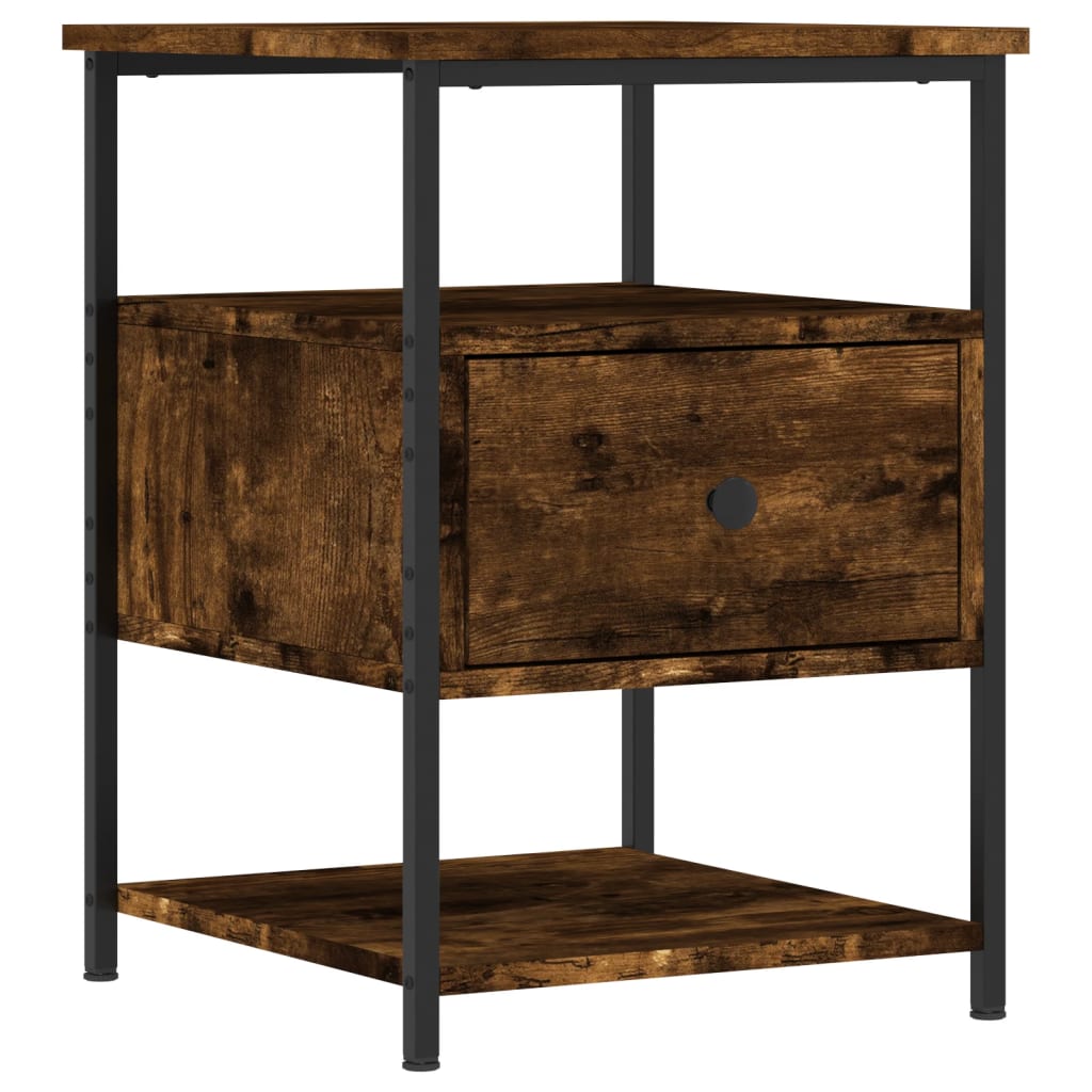 vidaXL Mesa cabeceira 40x42x56 cm derivados de madeira carvalho fumado
