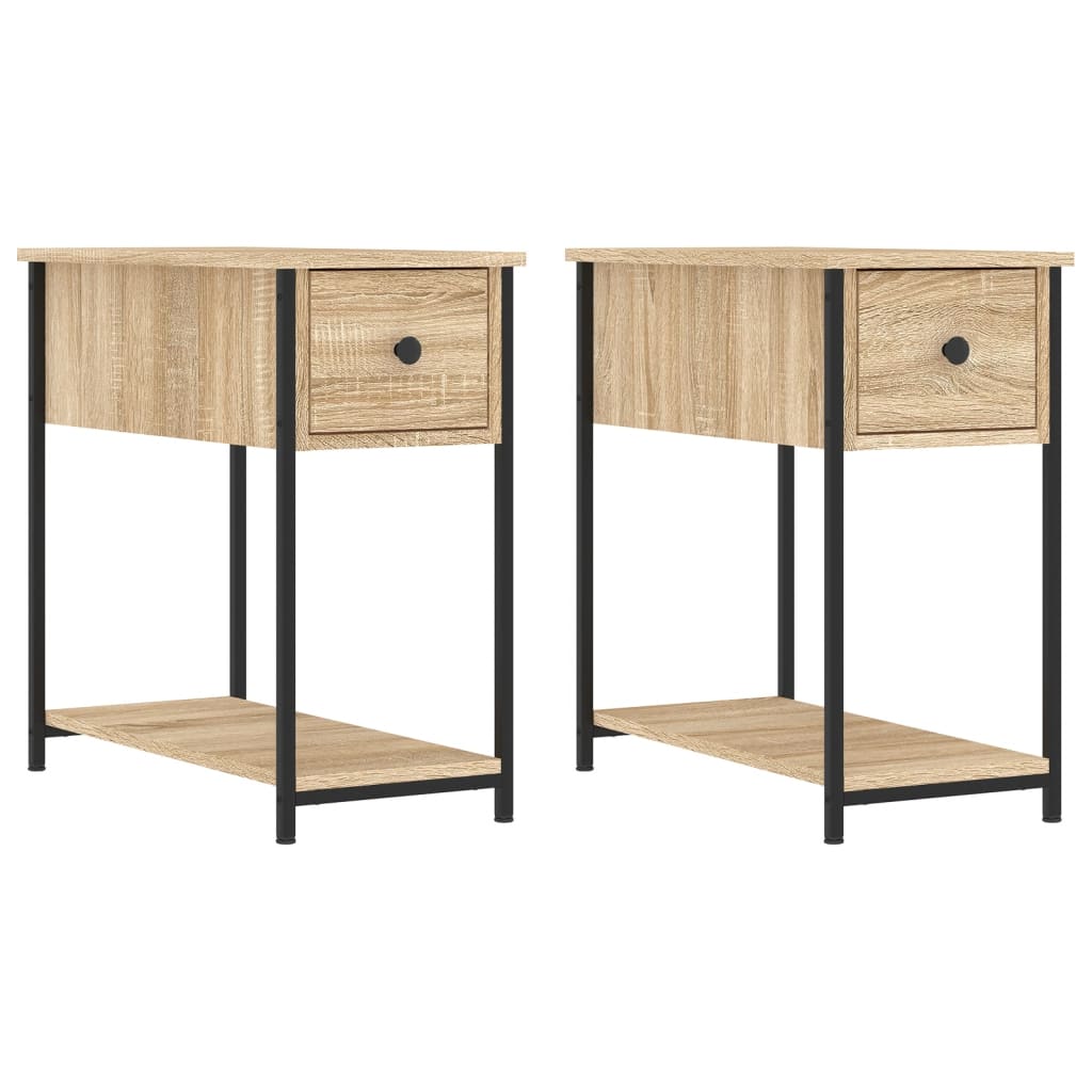 vidaXL Mesas de cabeceira 2 pcs derivados de madeira carvalho sonoma