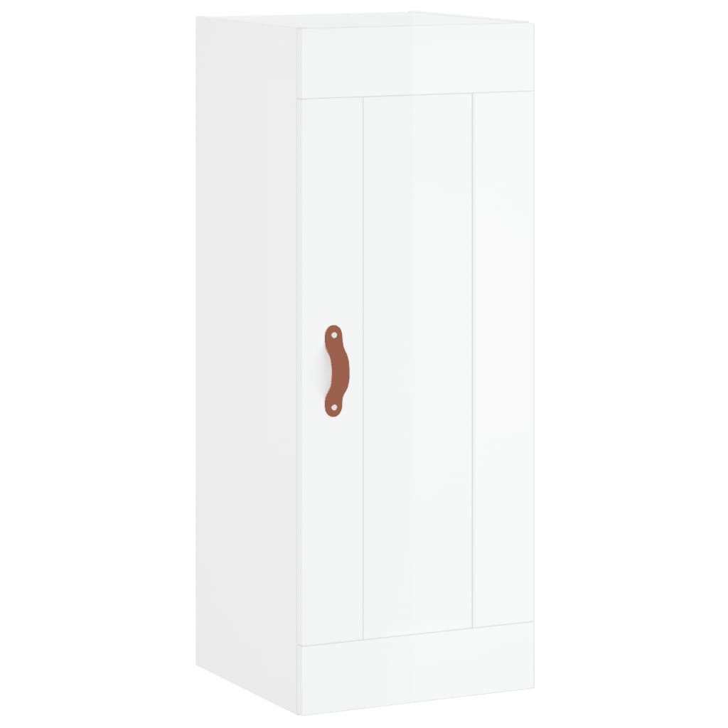 vidaXL Armário parede 34,5x34x90 cm derivados madeira branco brilhante