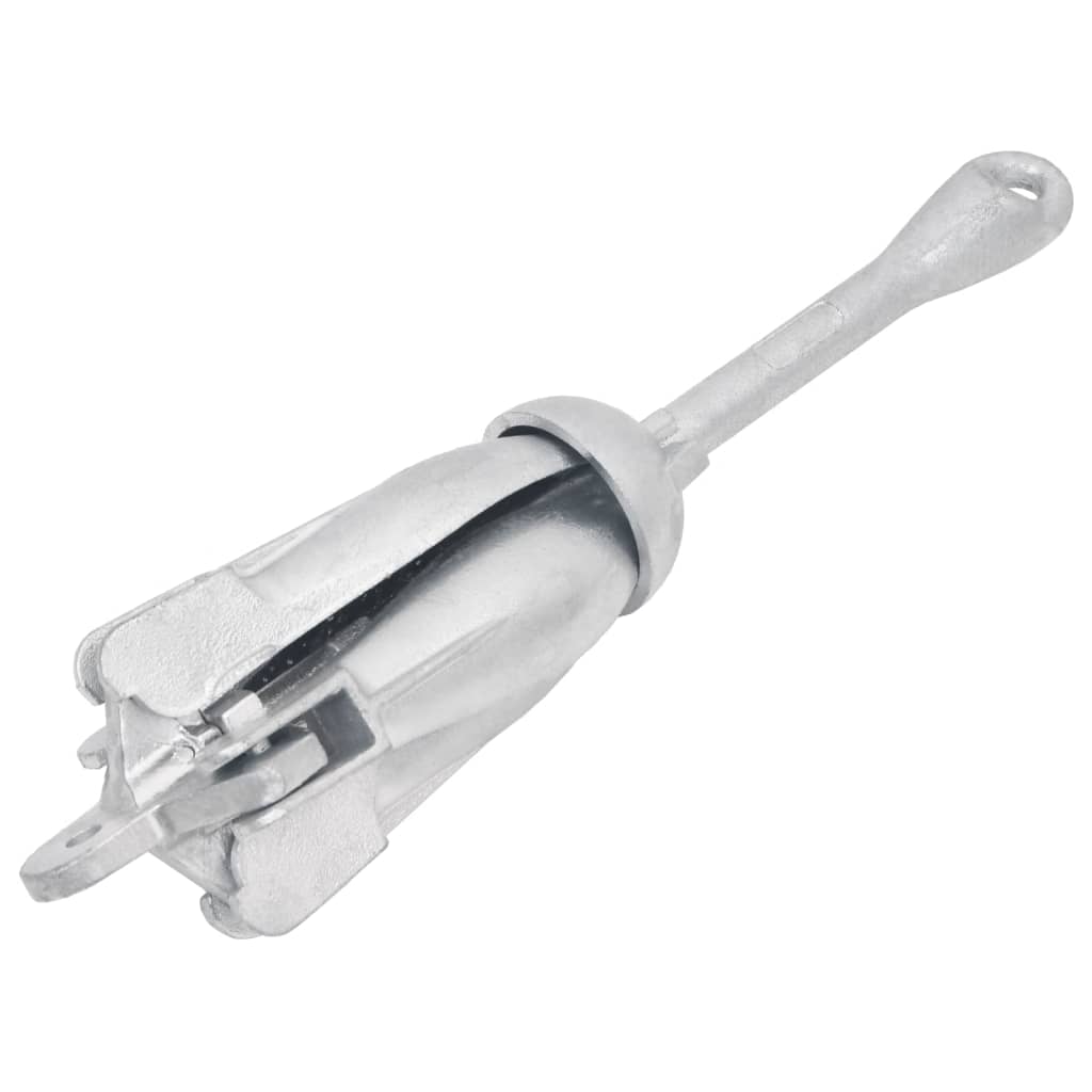 vidaXL Âncora dobrável 2,5 kg ferro maleável prateado