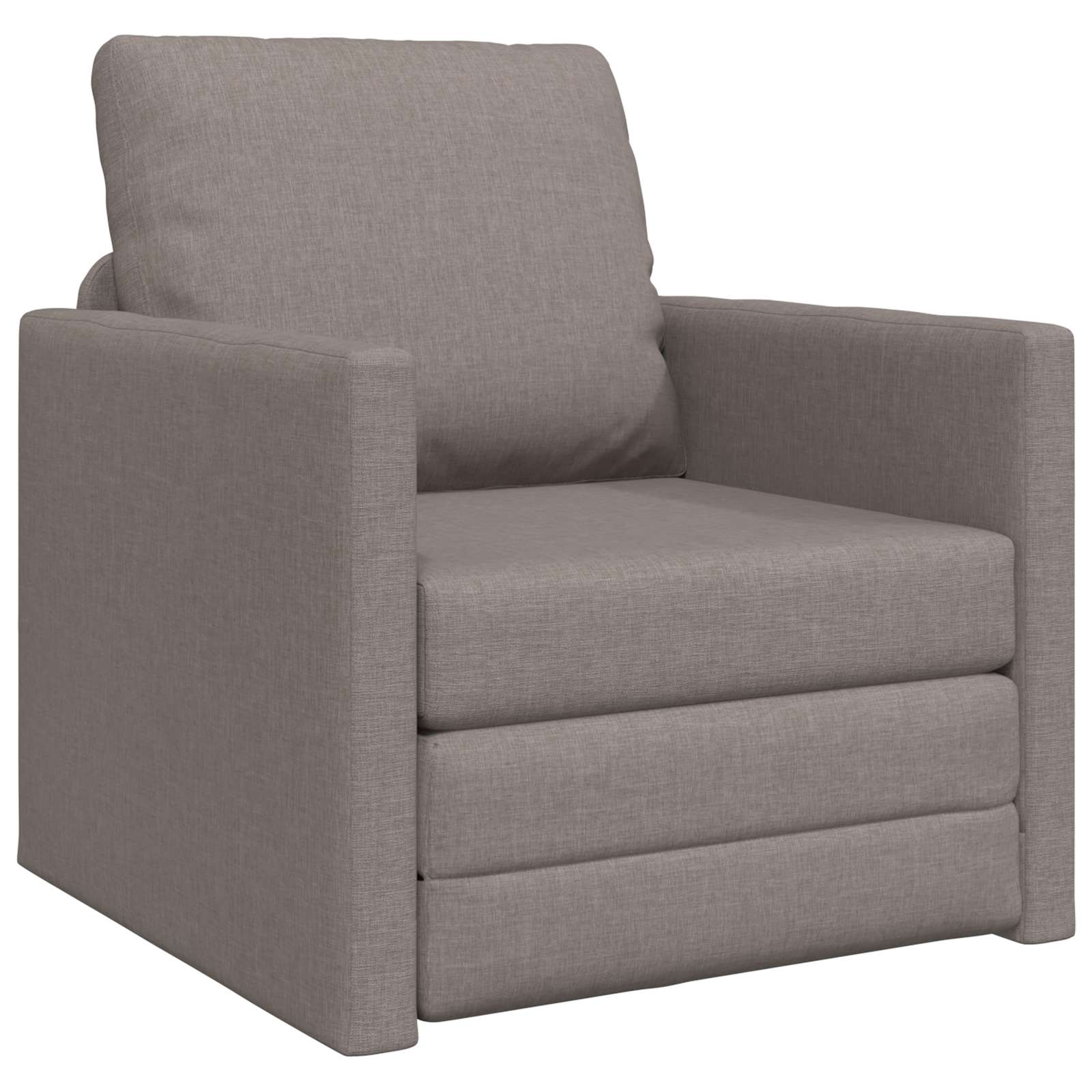 vidaXL Sofá-cama sem pés 112x174x55 cm tecido cinza-acastanhado
