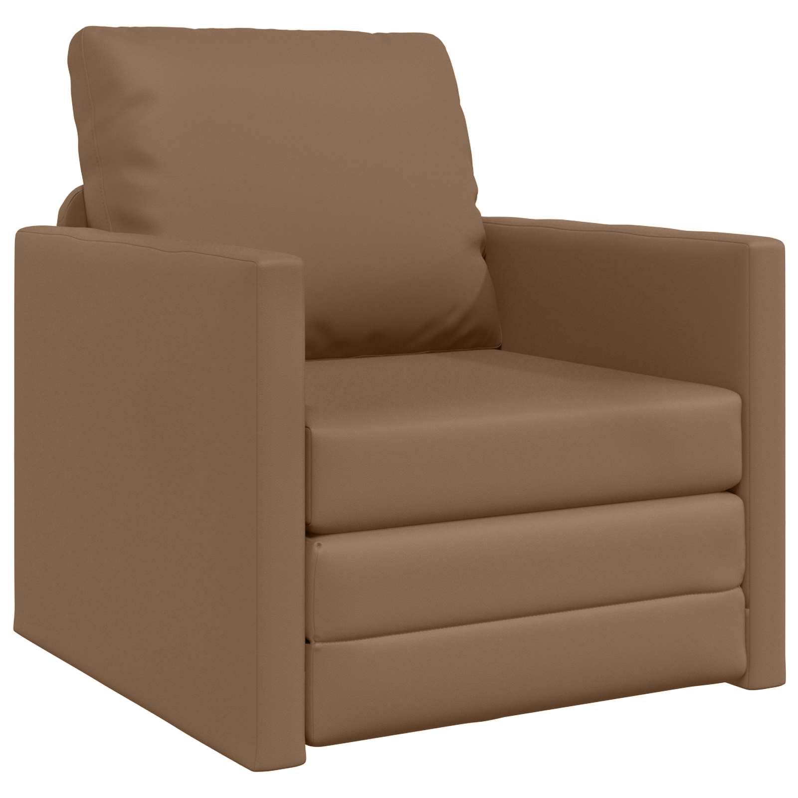 vidaXL Sofá-cama sem pés 112x174x55 cm couro artificial cappuccino
