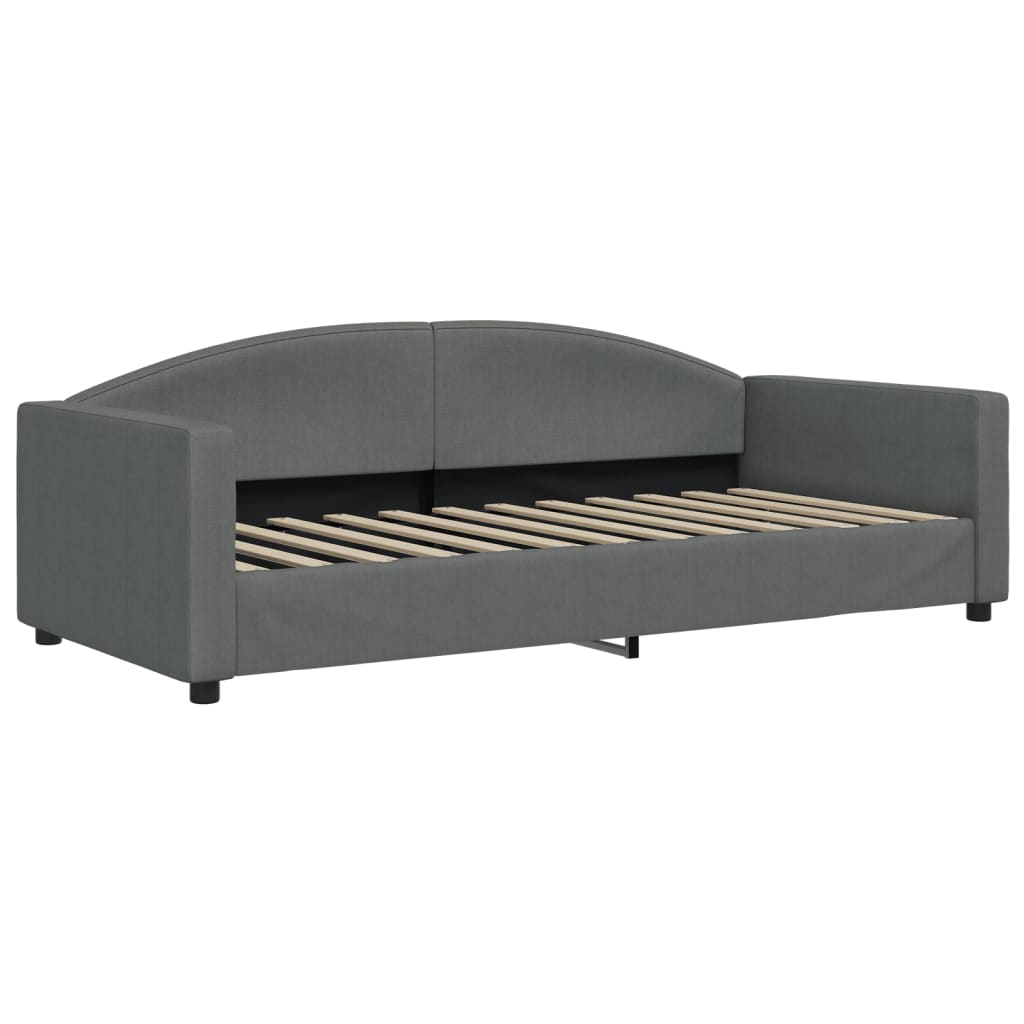 vidaXL Sofá-cama 90x200 cm tecido cinzento-escuro