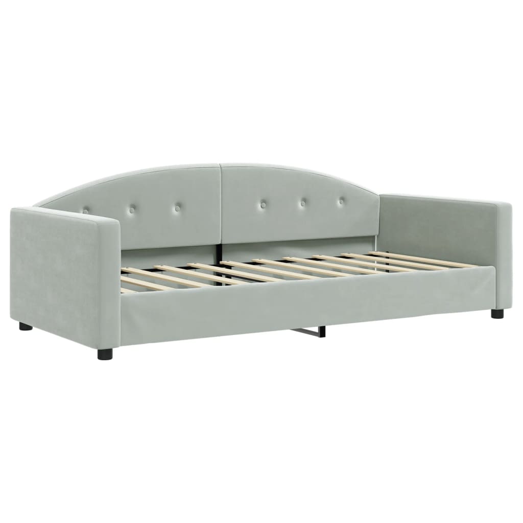 vidaXL Sofá-cama 90x190 cm veludo cinzento-claro
