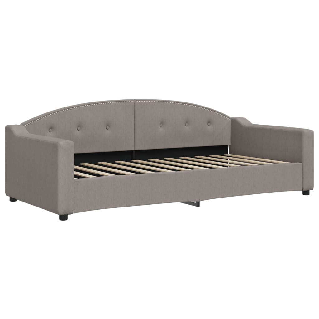 vidaXL Sofá-cama 90x200 cm tecido cinzento-acastanhado