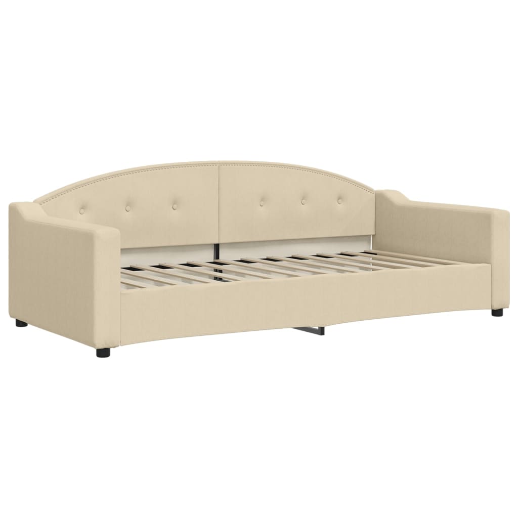 vidaXL Sofá-cama 90x200 cm tecido cor creme