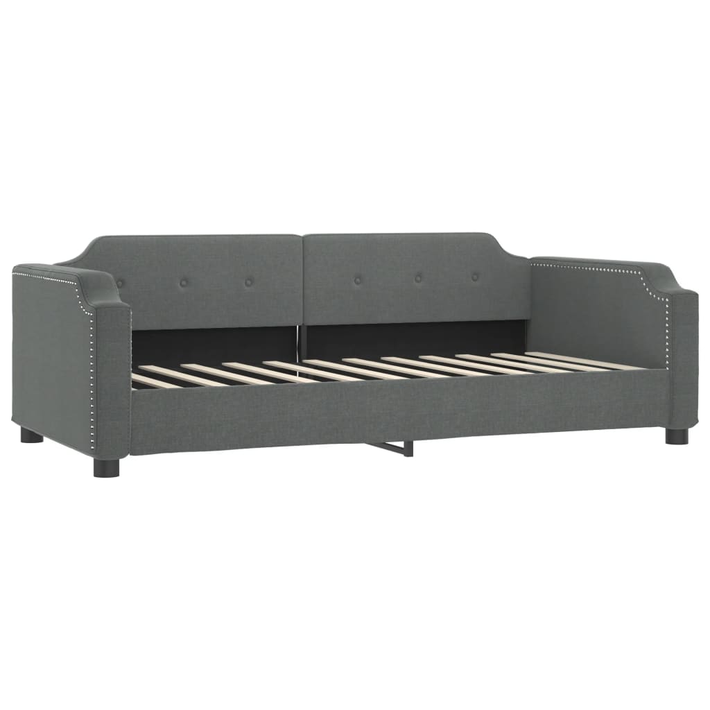 vidaXL Sofá-cama 90x200 cm tecido cinzento-escuro