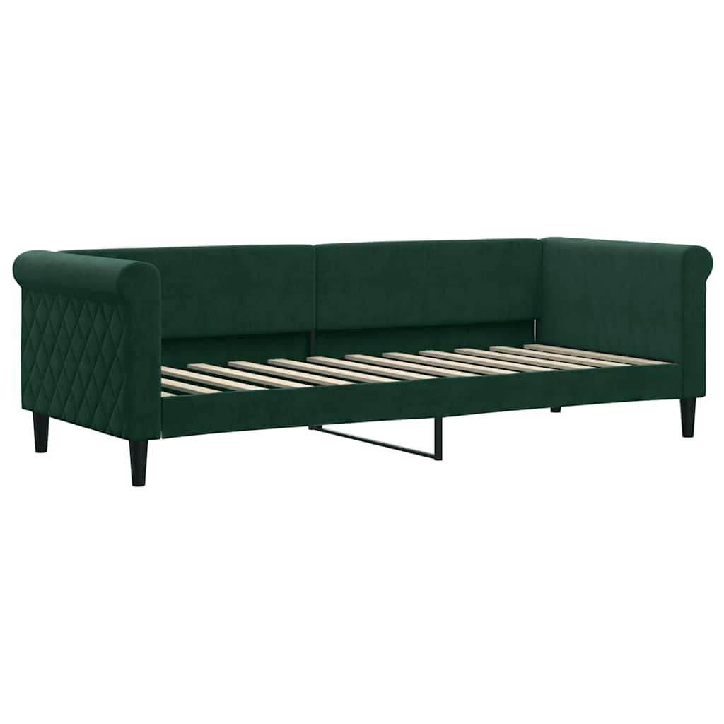 vidaXL Sofá-cama 80x200 cm veludo verde-escuro