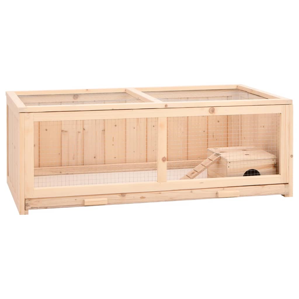 vidaXL Gaiola para hamster 104x52x38 cm madeira de abeto maciça
