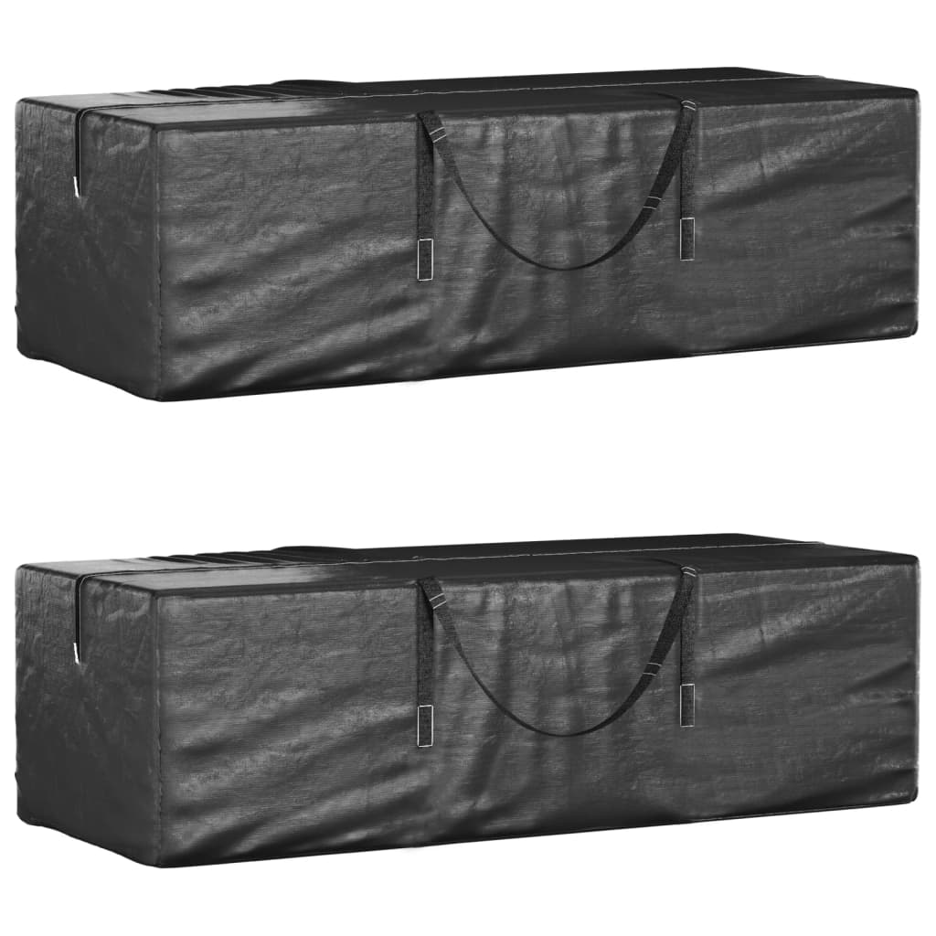 vidaXL Sacos de arrumação p/ árvore de Natal 2 pcs polietileno preto