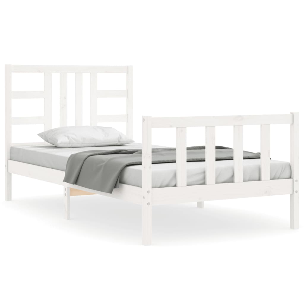 vidaXL Cama sem colchão 100x200 cm madeira de pinho maciça branco