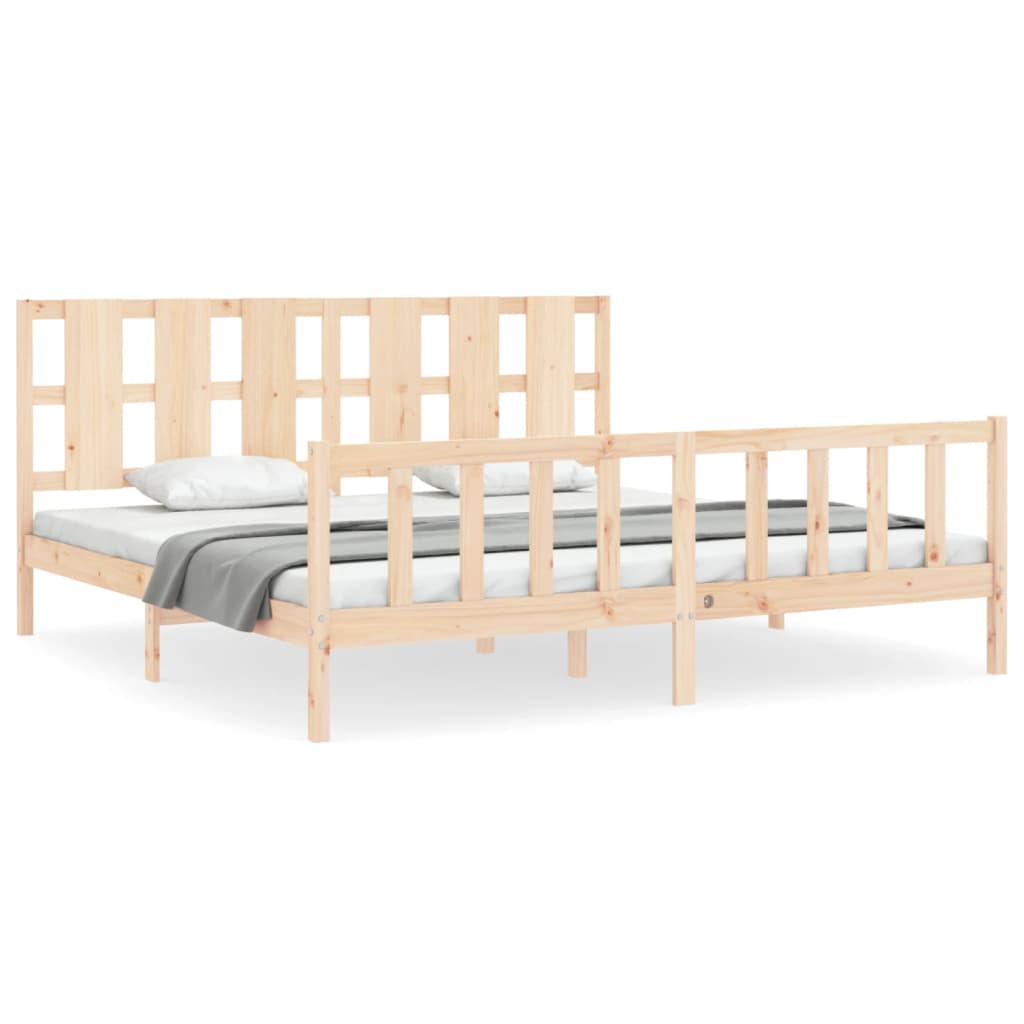 vidaXL Cama sem colchão 200x200 cm madeira de pinho maciça