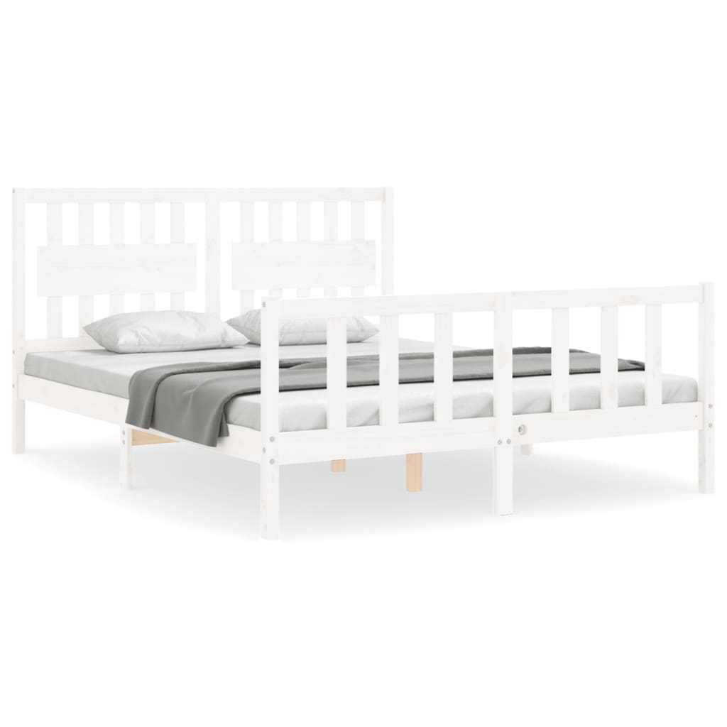vidaXL Cama sem colchão 160x200 cm madeira de pinho maciça branco