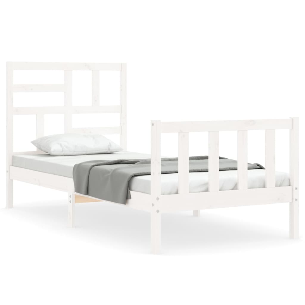 vidaXL Cama sem colchão 100x200 cm madeira de pinho maciça branco