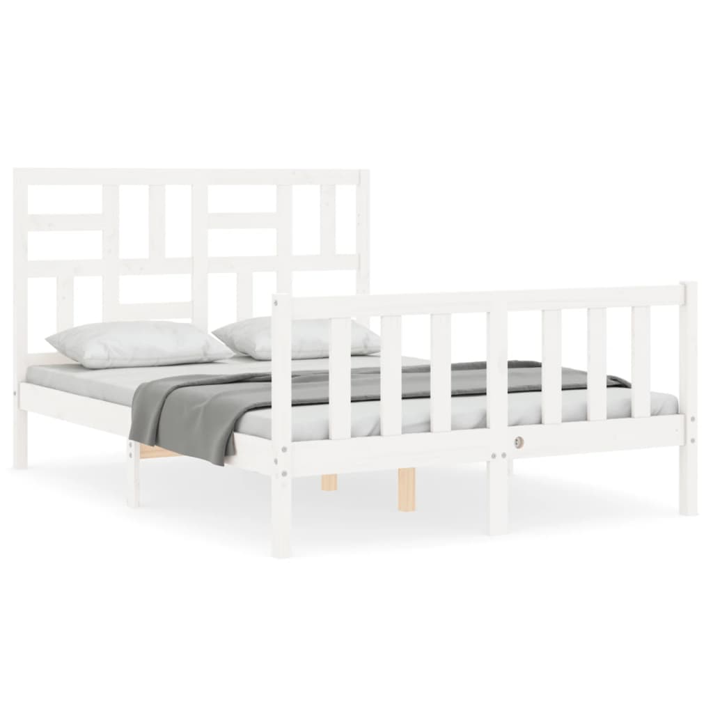 vidaXL Cama sem colchão 140x200 cm madeira de pinho maciça branco