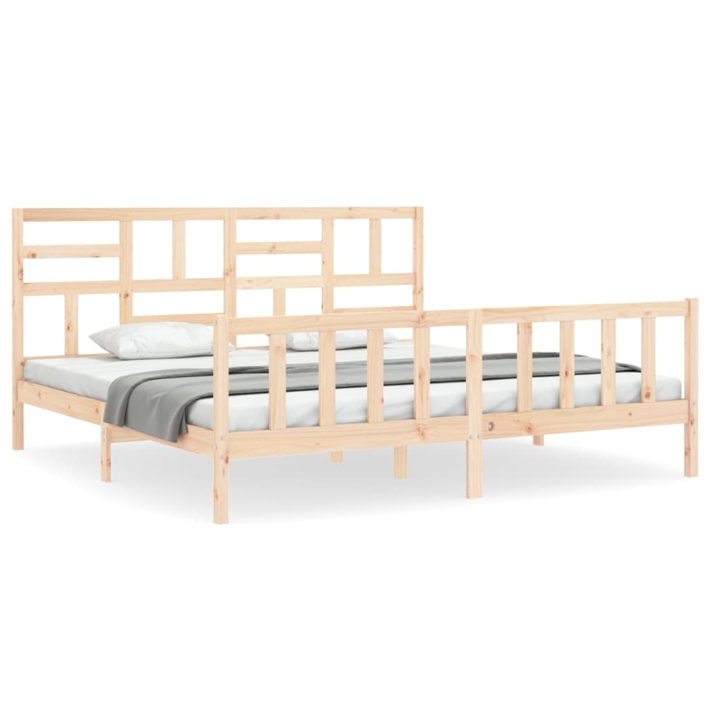 vidaXL Cama sem colchão 200x200 cm madeira de pinho maciça