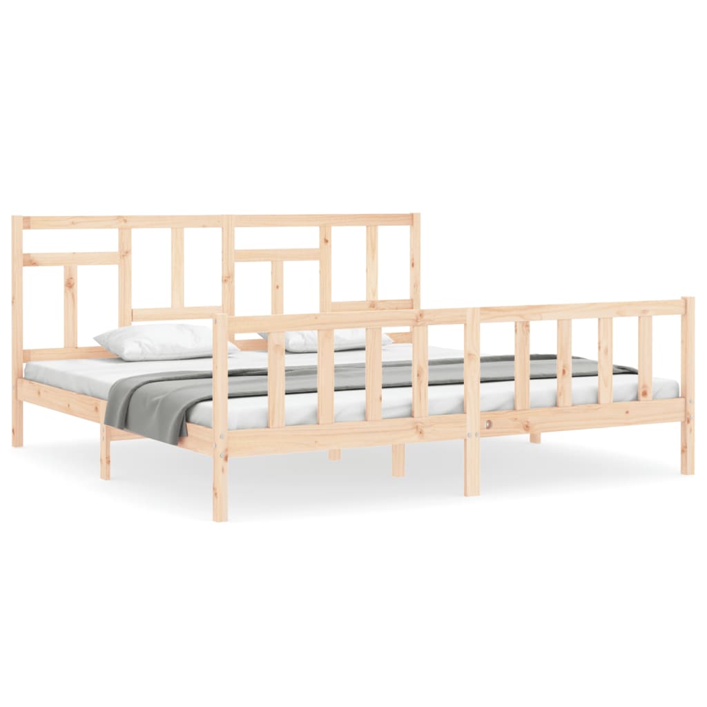 vidaXL Cama sem colchão 200x200 cm madeira de pinho maciça