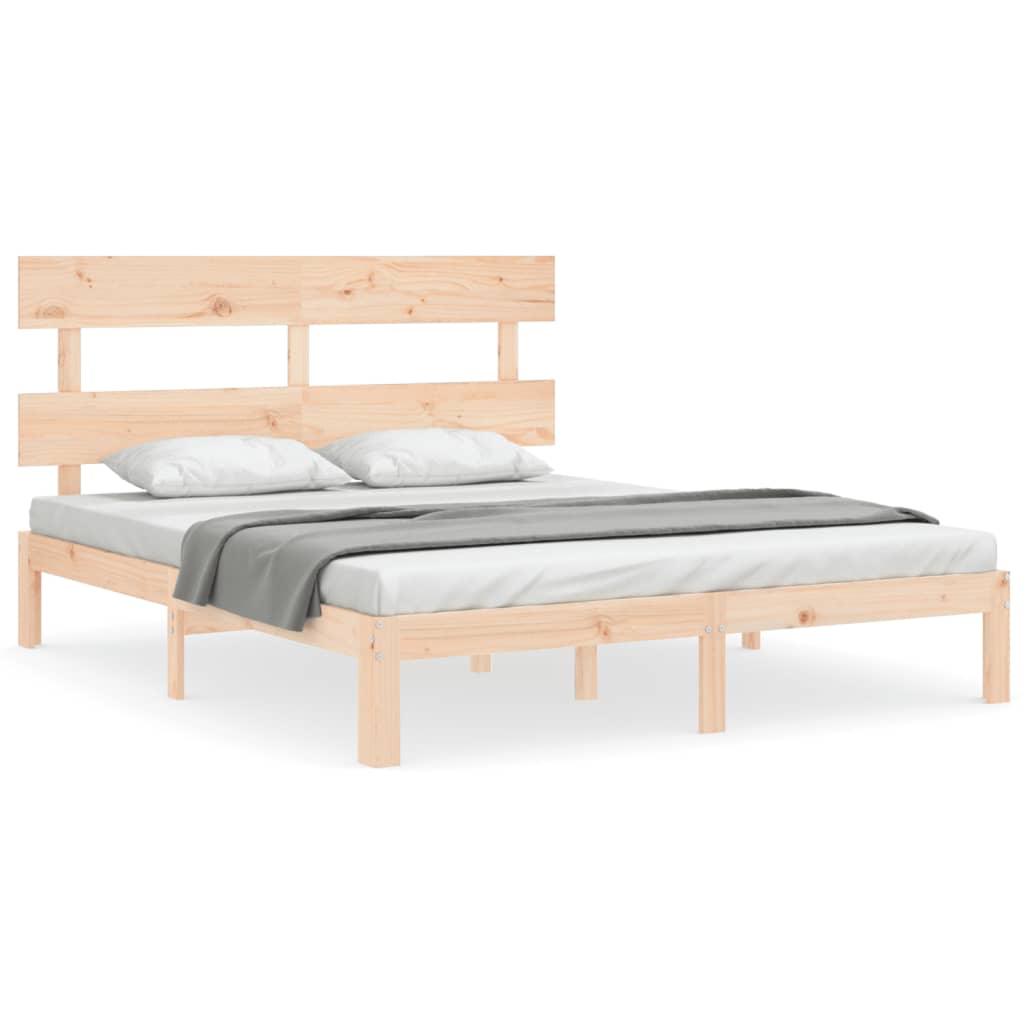 vidaXL Cama sem colchão 160x200 cm madeira de pinho maciça