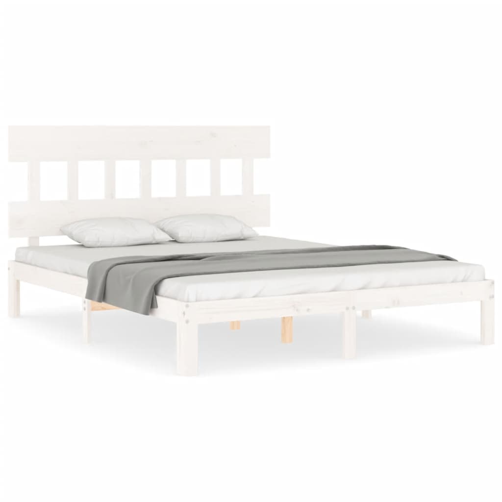 vidaXL Cama sem colchão 160x200 cm madeira de pinho maciça branco