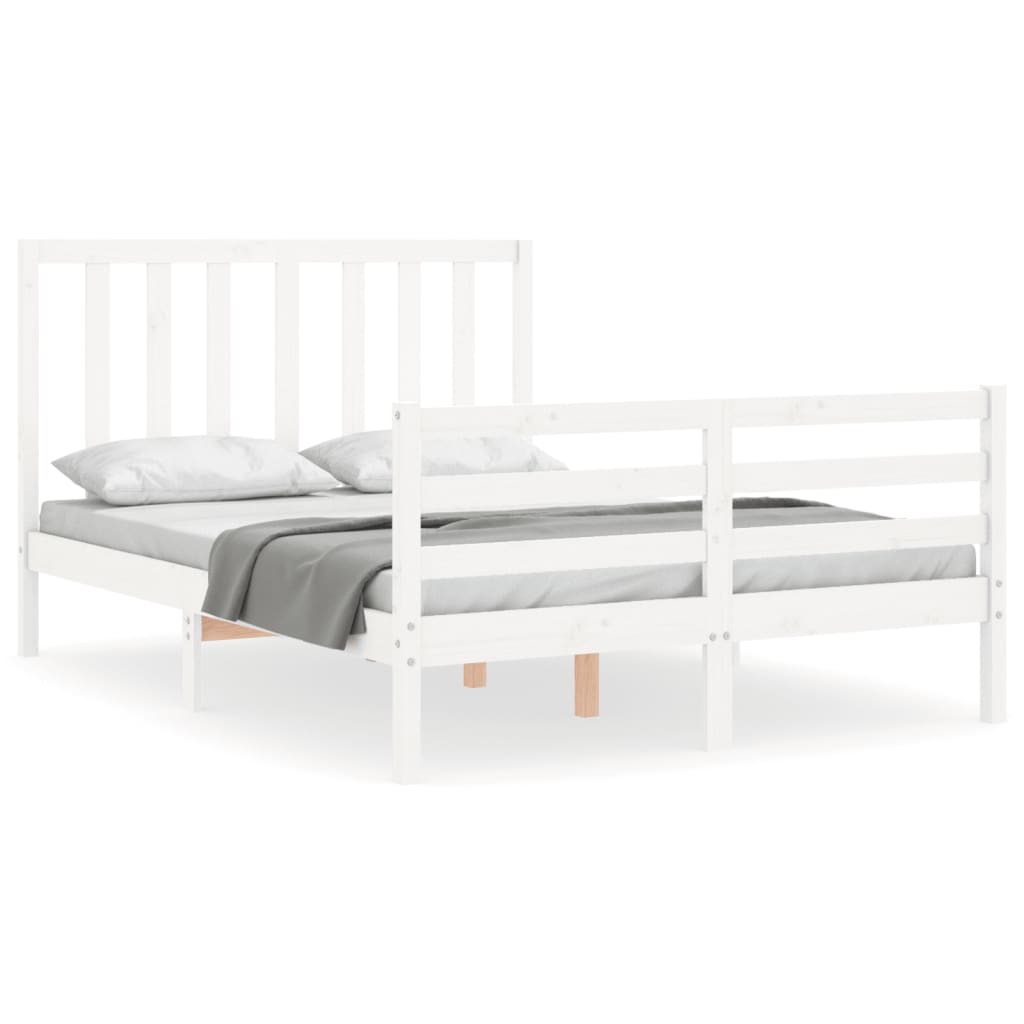 vidaXL Cama sem colchão 140x200 cm madeira de pinho maciça branco