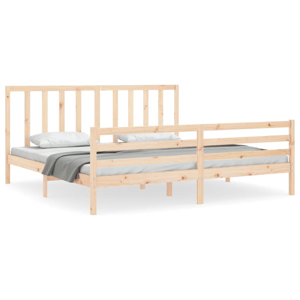 vidaXL Cama sem colchão 200x200 cm madeira de pinho maciça