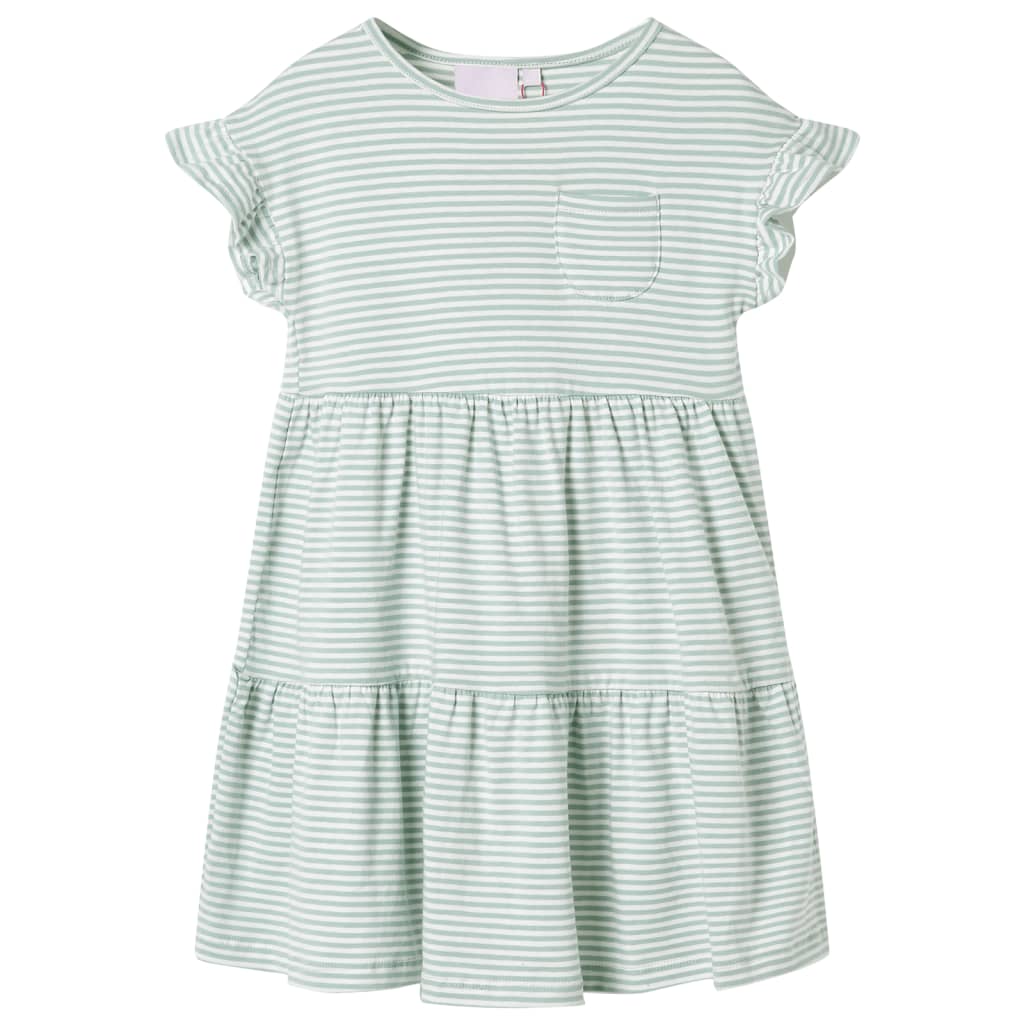 Vestido para criança de mangas com folhos menta 128