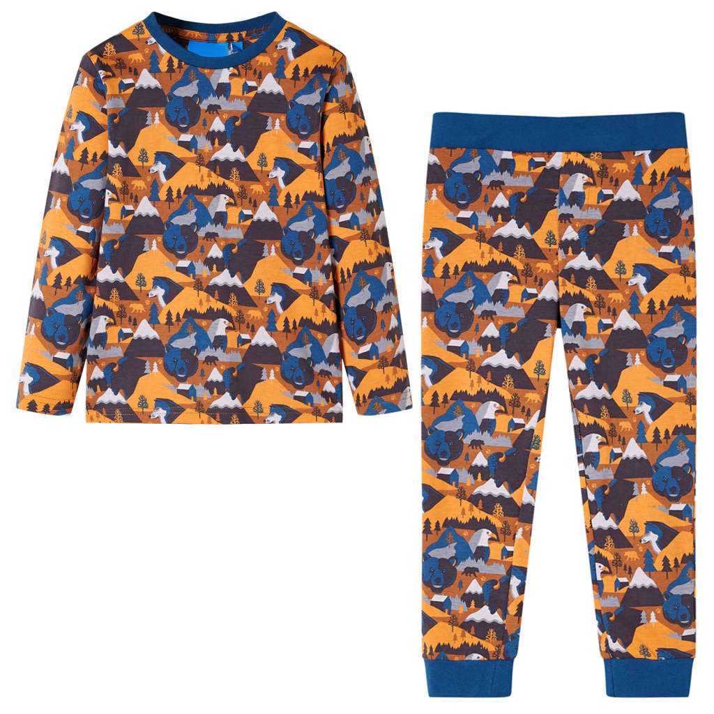 Pijama de manga comprida para criança conhaque 92