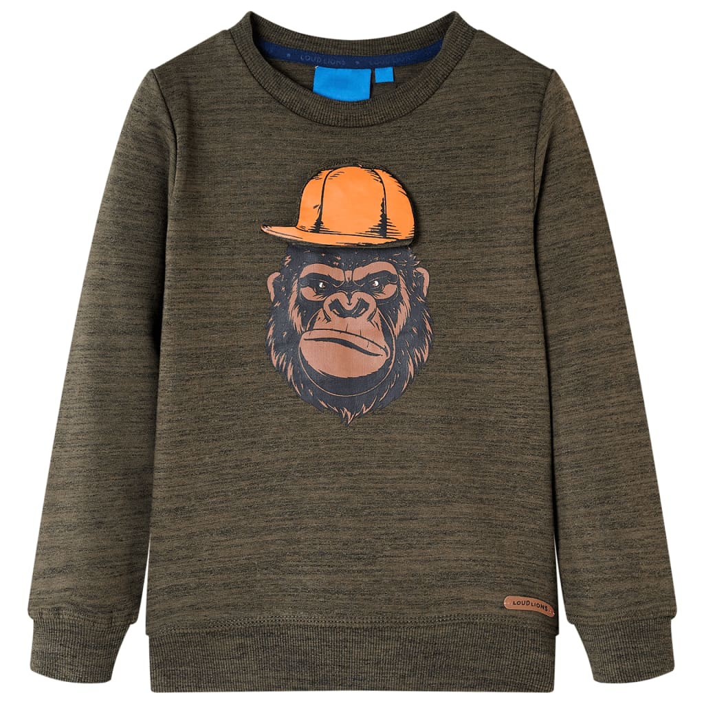 Sweatshirt para criança caqui-escuro mesclado 116