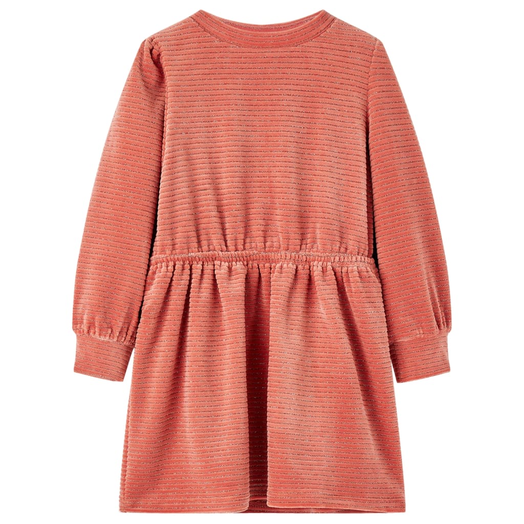 Vestido de manga comprida p/ criança rosa-médio 116
