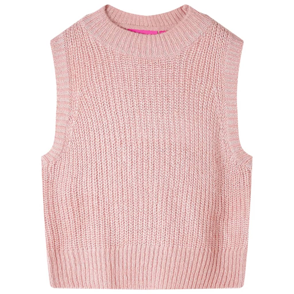 Colete de malha para criança rosa-claro 128