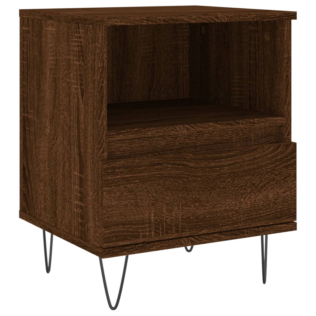 vidaXL Mesa cabeceira 40x35x50 cm derivados madeira carvalho castanho