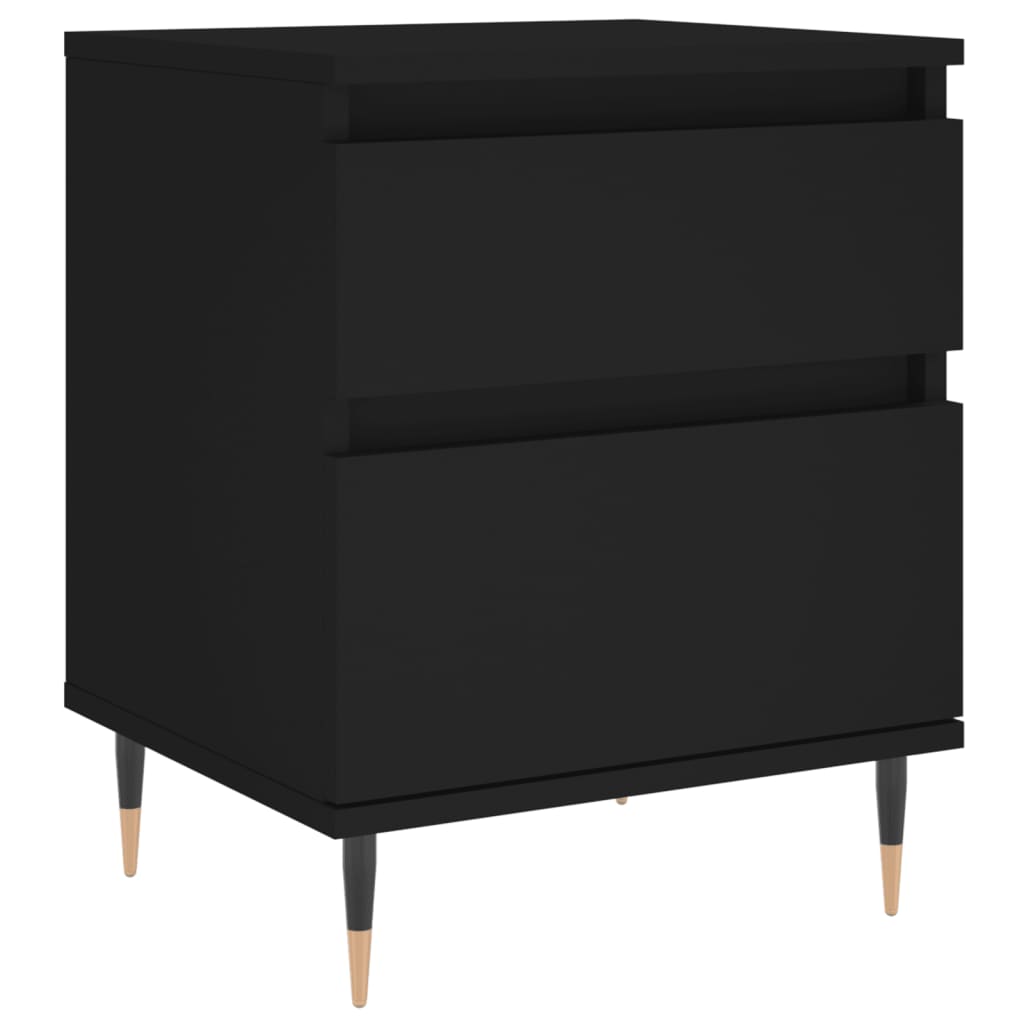 vidaXL Mesa de cabeceira 40x35x50 cm derivados de madeira preto