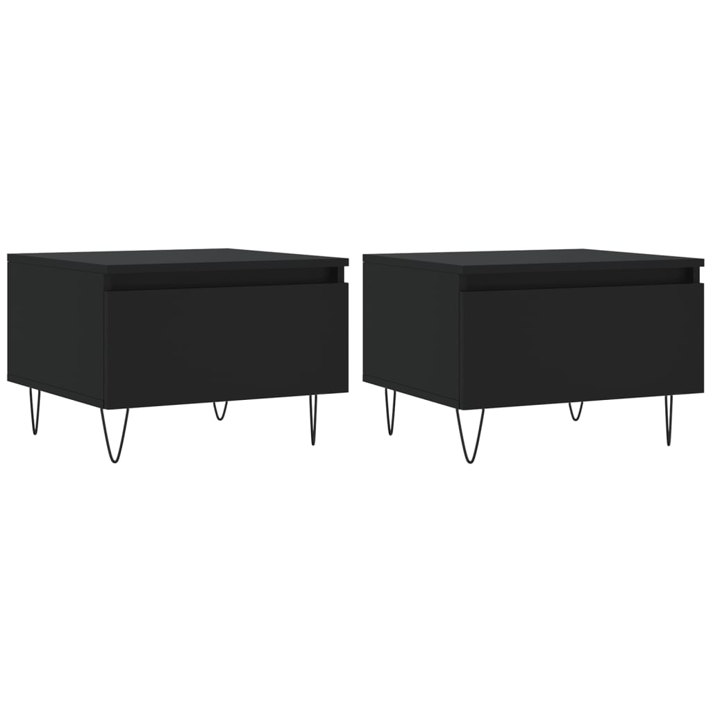 vidaXL Mesas de centro 2 pcs 50x46x35 cm derivados de madeira preto