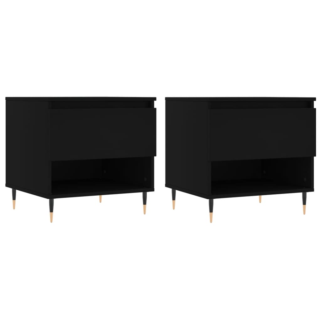 vidaXL Mesas de centro 2 pcs 50x46x50 cm derivados de madeira preto
