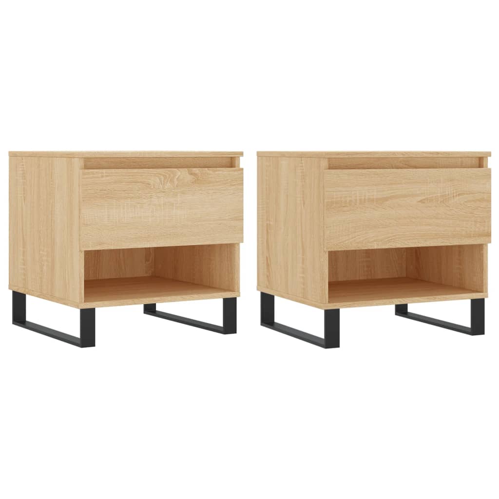 vidaXL Mesas de centro 2 pcs 50x46x50cm deriv. madeira carvalho sonoma