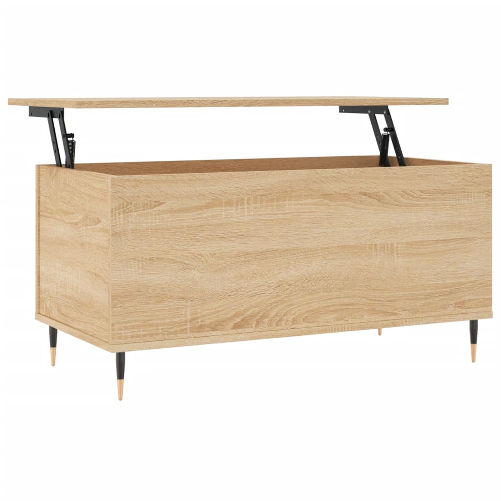 vidaXL Mesa de centro 90x44,5x45 cm derivados madeira carvalho sonoma