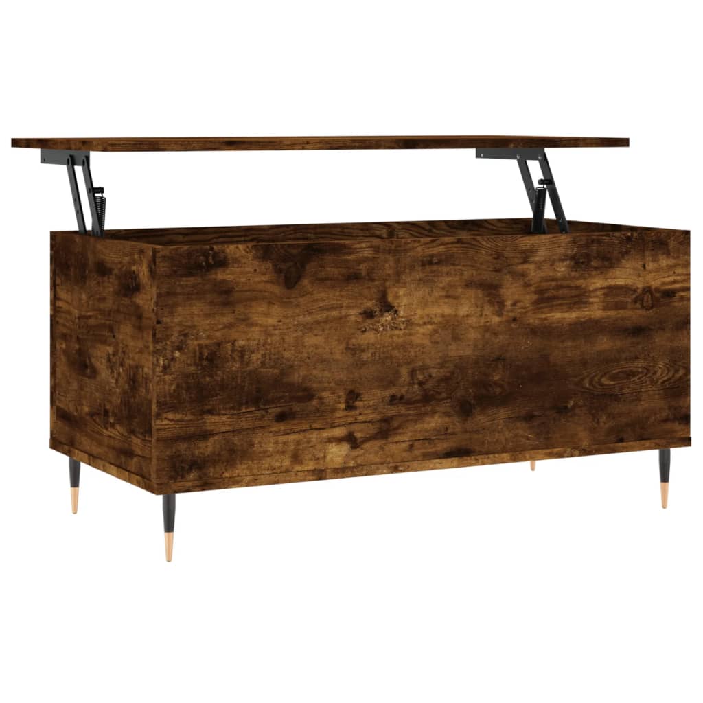 vidaXL Mesa de centro 90x44,5x45 cm derivados madeira carvalho fumado