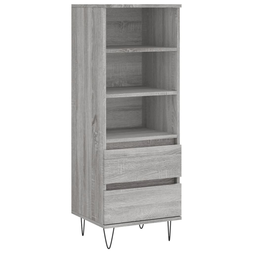 vidaXL Aparador alto 40x36x110 cm derivados de madeira cinzento sonoma