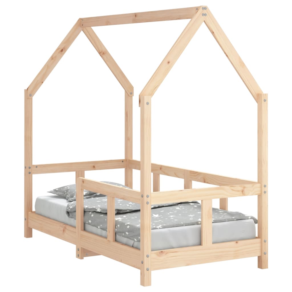vidaXL Estrutura de cama infantil 70x140 cm pinho maciço