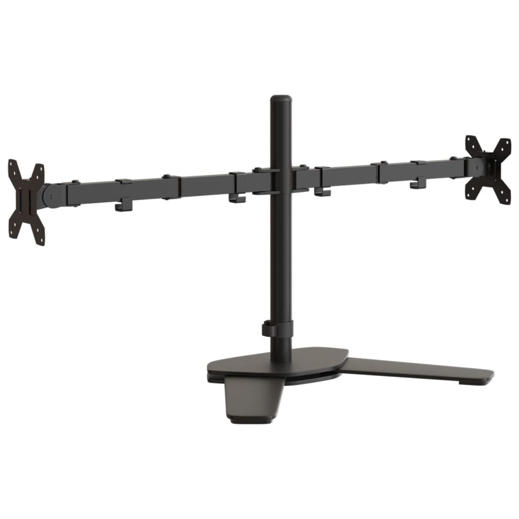 vidaXL Suporte duplo para monitor VESA 75/100 mm aço preto