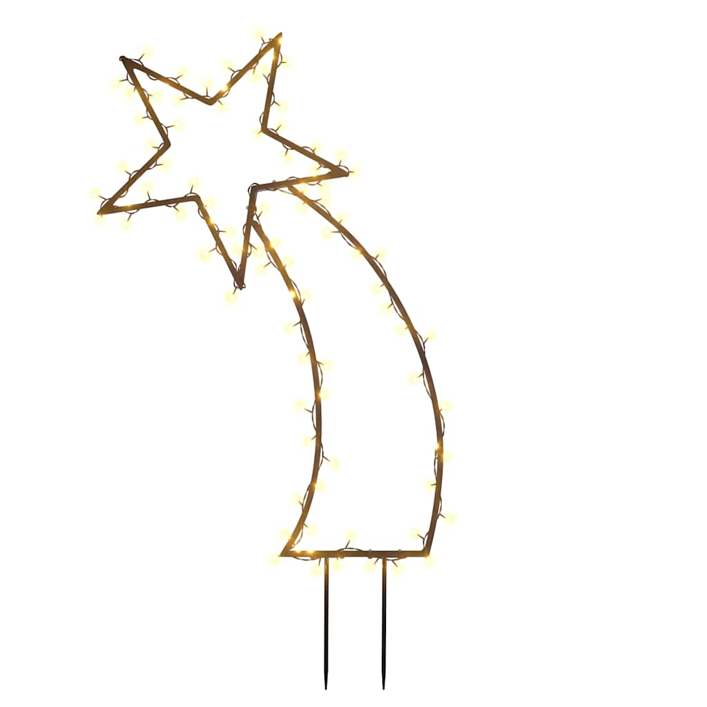 vidaXL Decoração de Natal meteoro c/ luz e estacas 80 luzes LED 62 cm