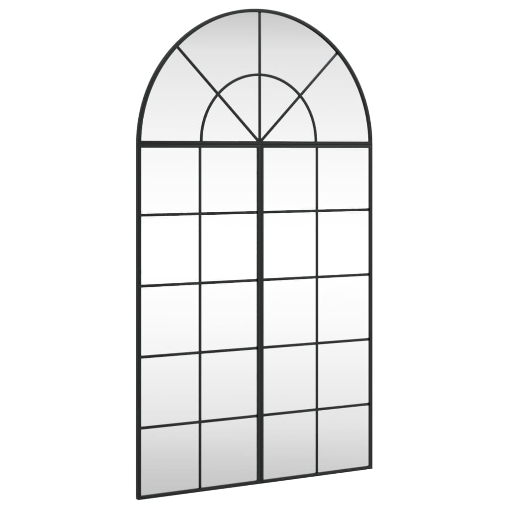 vidaXL Espelho de parede arqueado 80x140 cm ferro preto