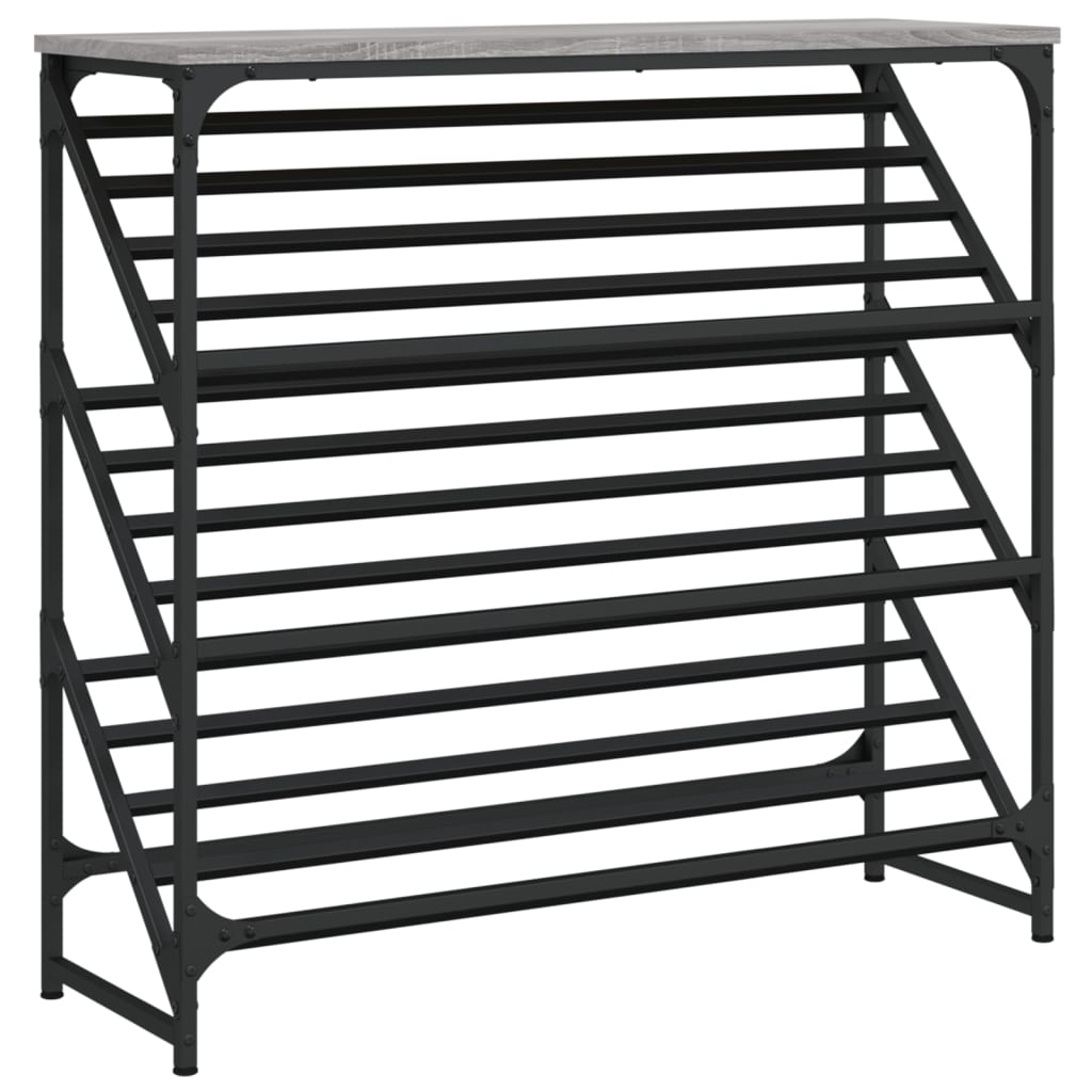 vidaXL Sapateira 90x30x85 cm derivados de madeira cinzento sonoma