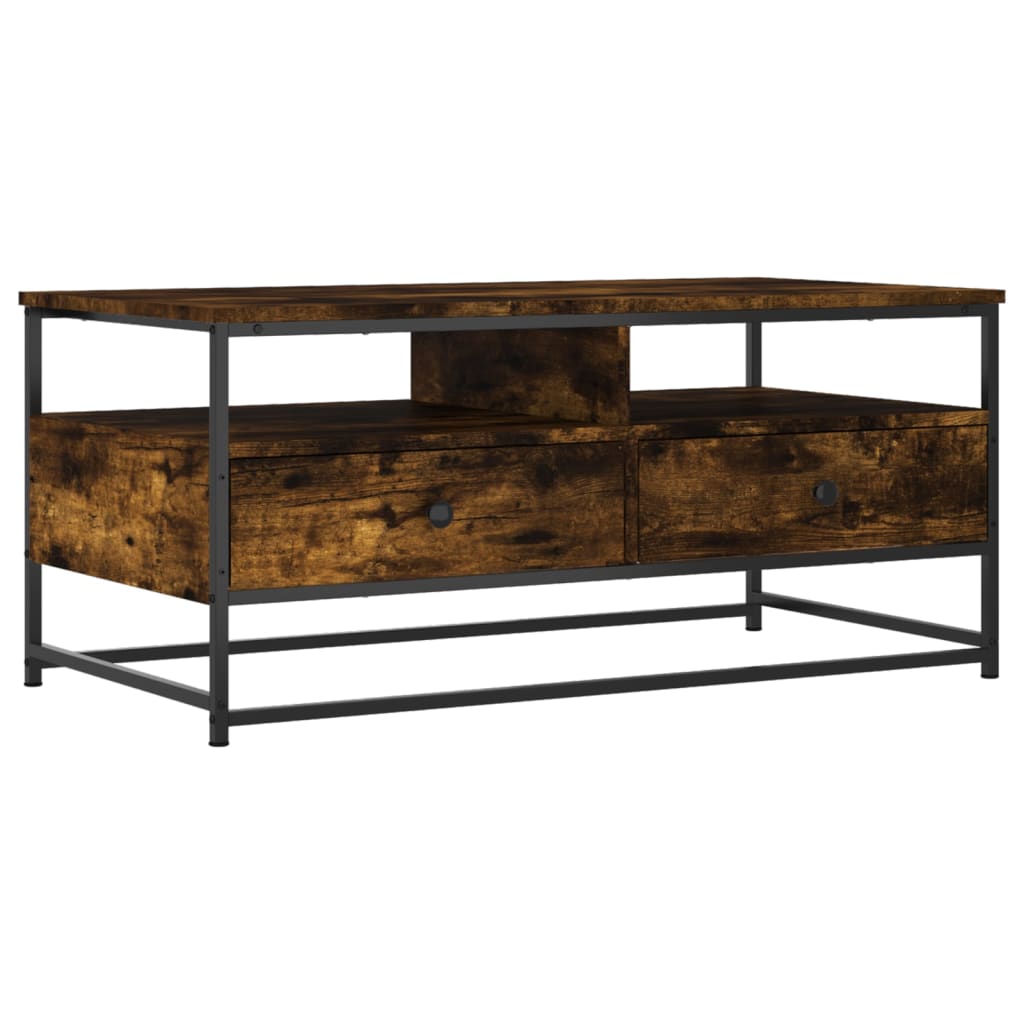 vidaXL Mesa de centro 100x51x45 cm derivados madeira carvalho fumado