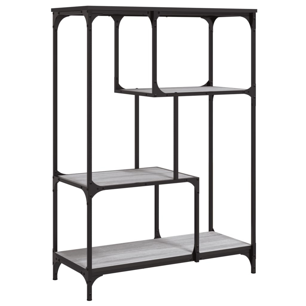 vidaXL Estante 81x36x115 cm derivados de madeira e aço cinzento sonoma
