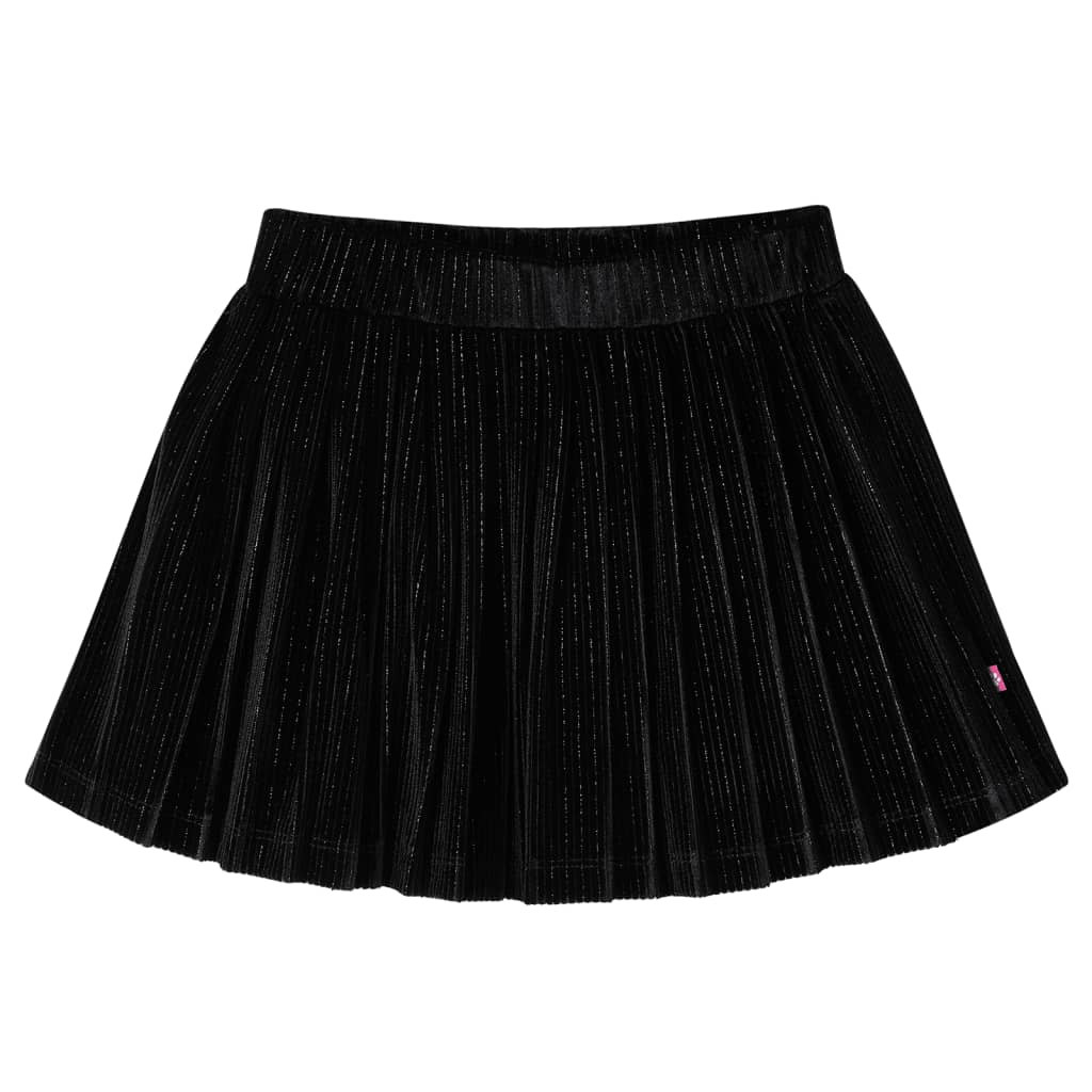 Saia plissada para criança com lurex preto 92