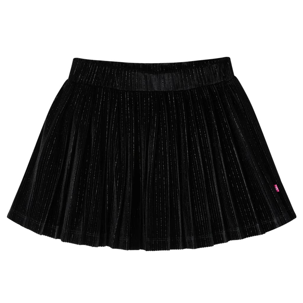 Saia plissada para criança com lurex preto 104