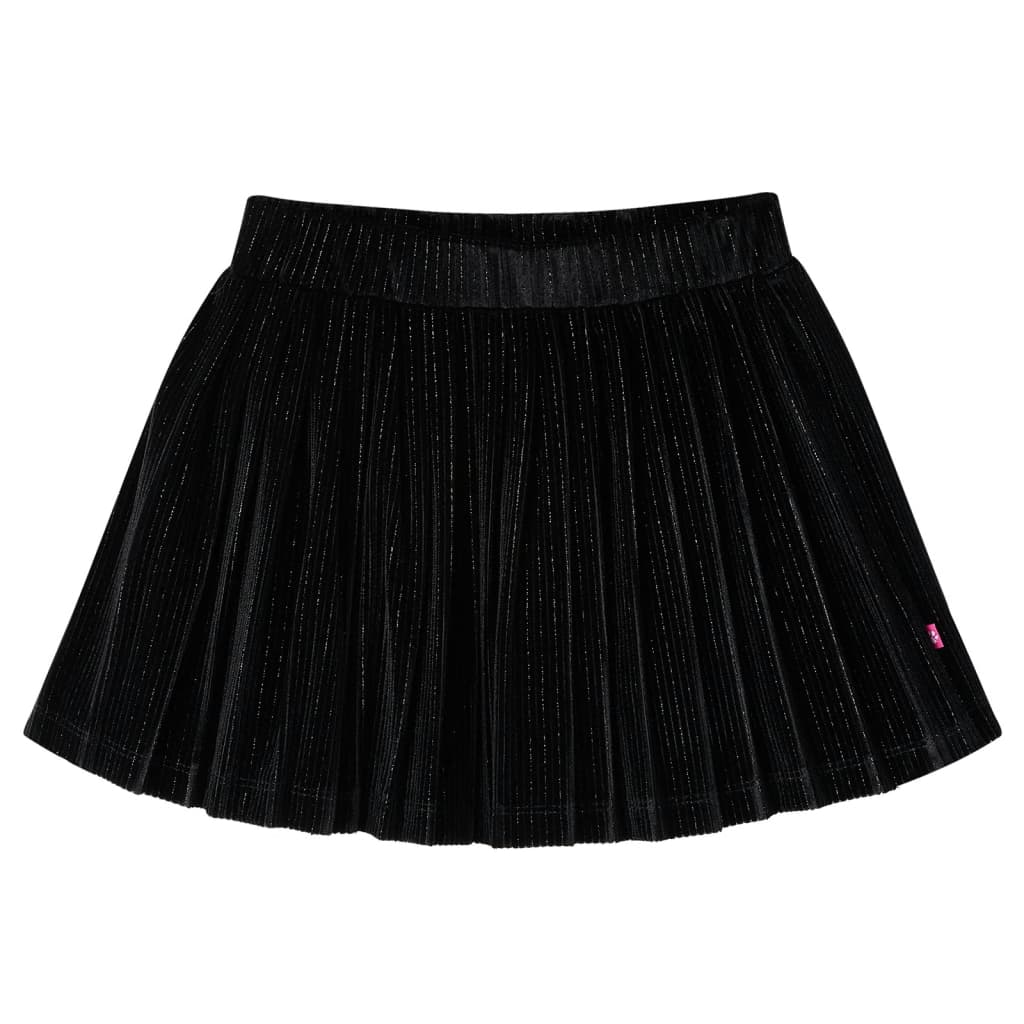 Saia plissada para criança com lurex preto 116