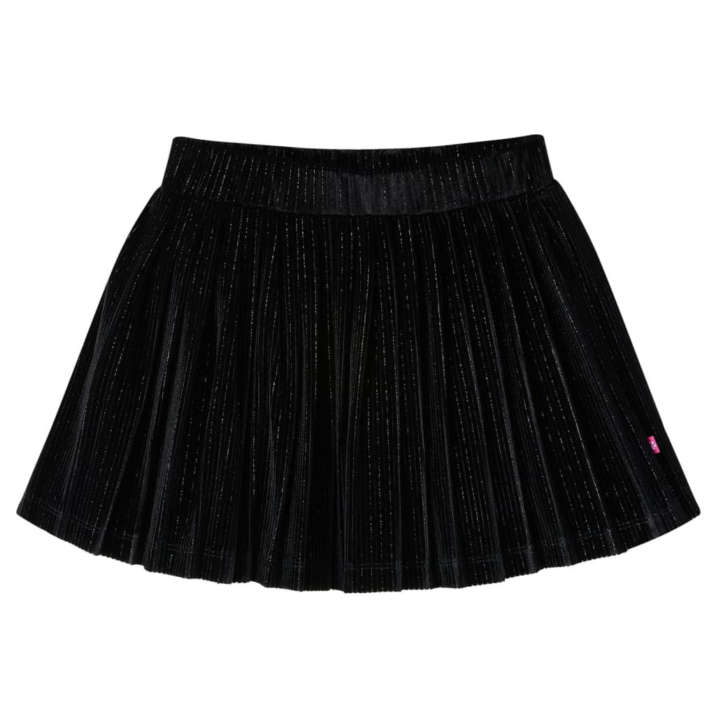 Saia plissada para criança com lurex preto 128